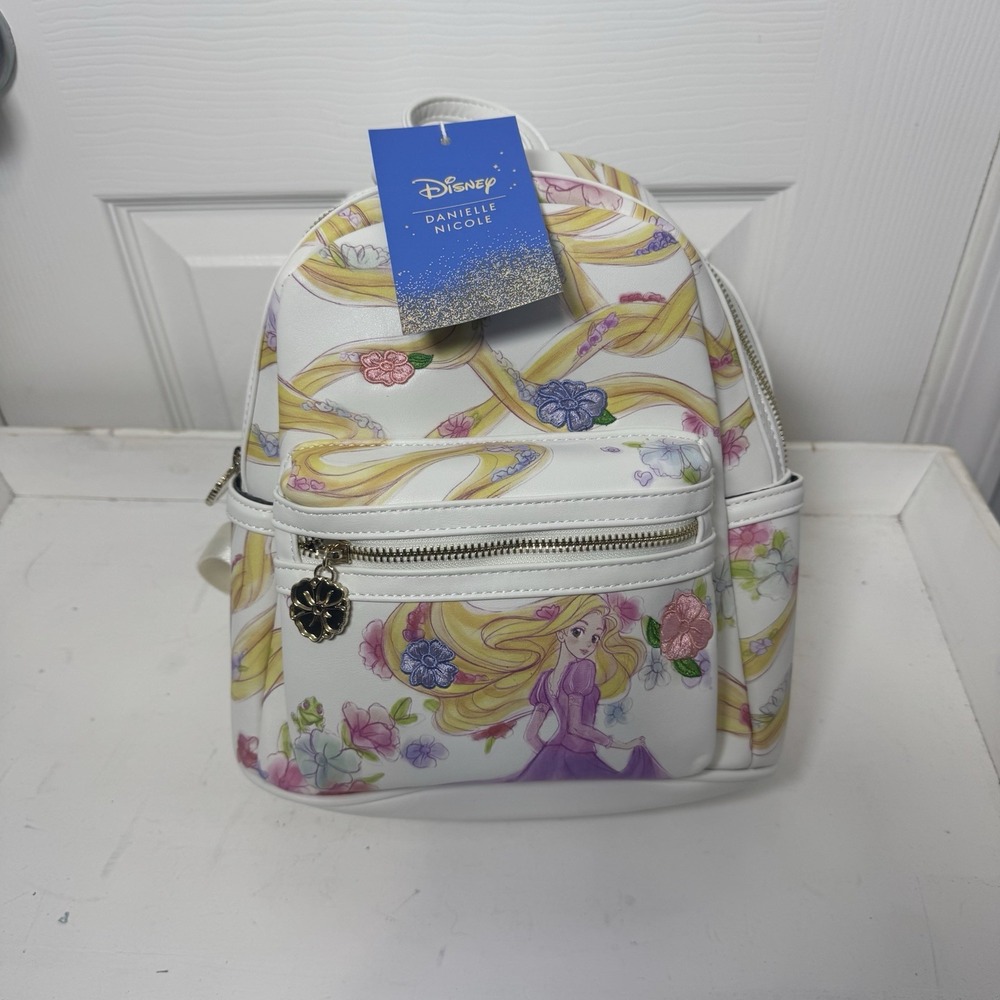 Disney Danielle Nicole‎ Rapunzel Tangled Mini Backpack NWT Embroidered Hair